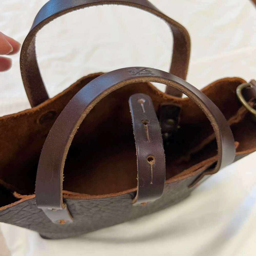 GO FORTH GOODS Avery Mini Tote – Cherry Bison Leather - Picture 6 of 16